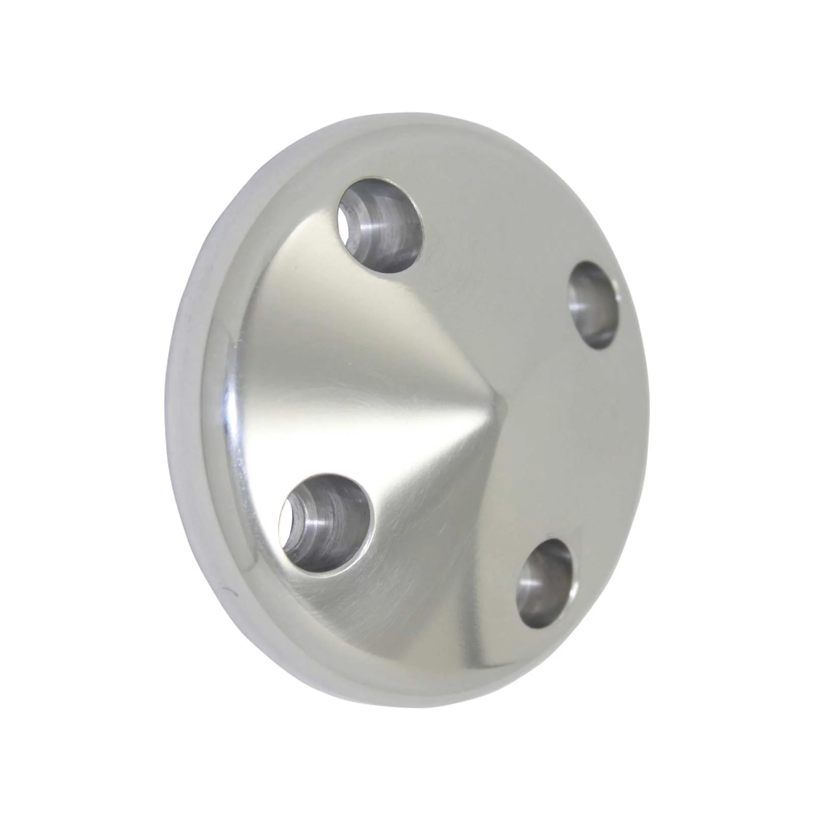 Chevy Small Block Long Water Pump Aluminum Nose Cone Pulley Cover - Satin