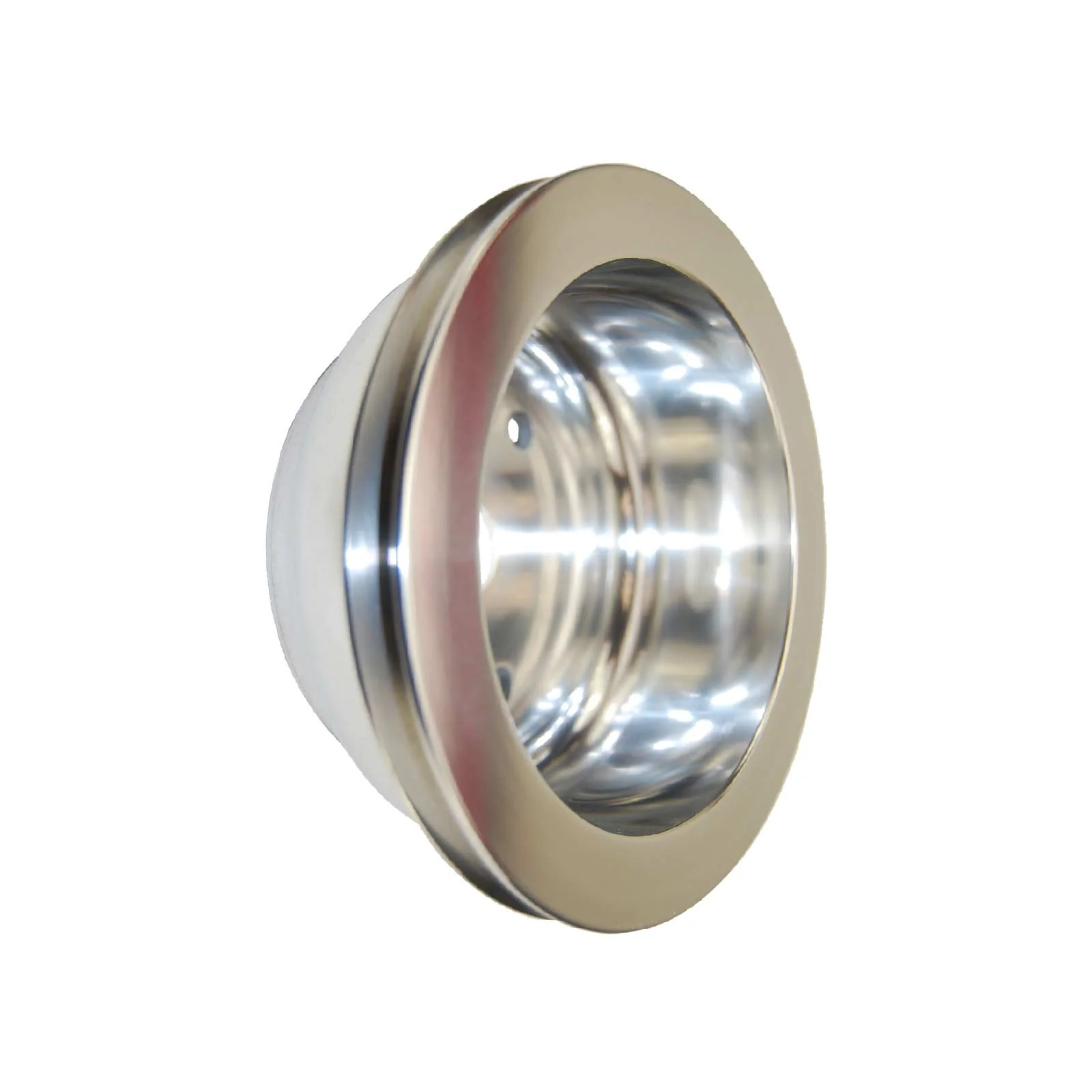 Chevy Small Block Long Water Pump Single-Groove Aluminum Crankshaft Pulley - Satin