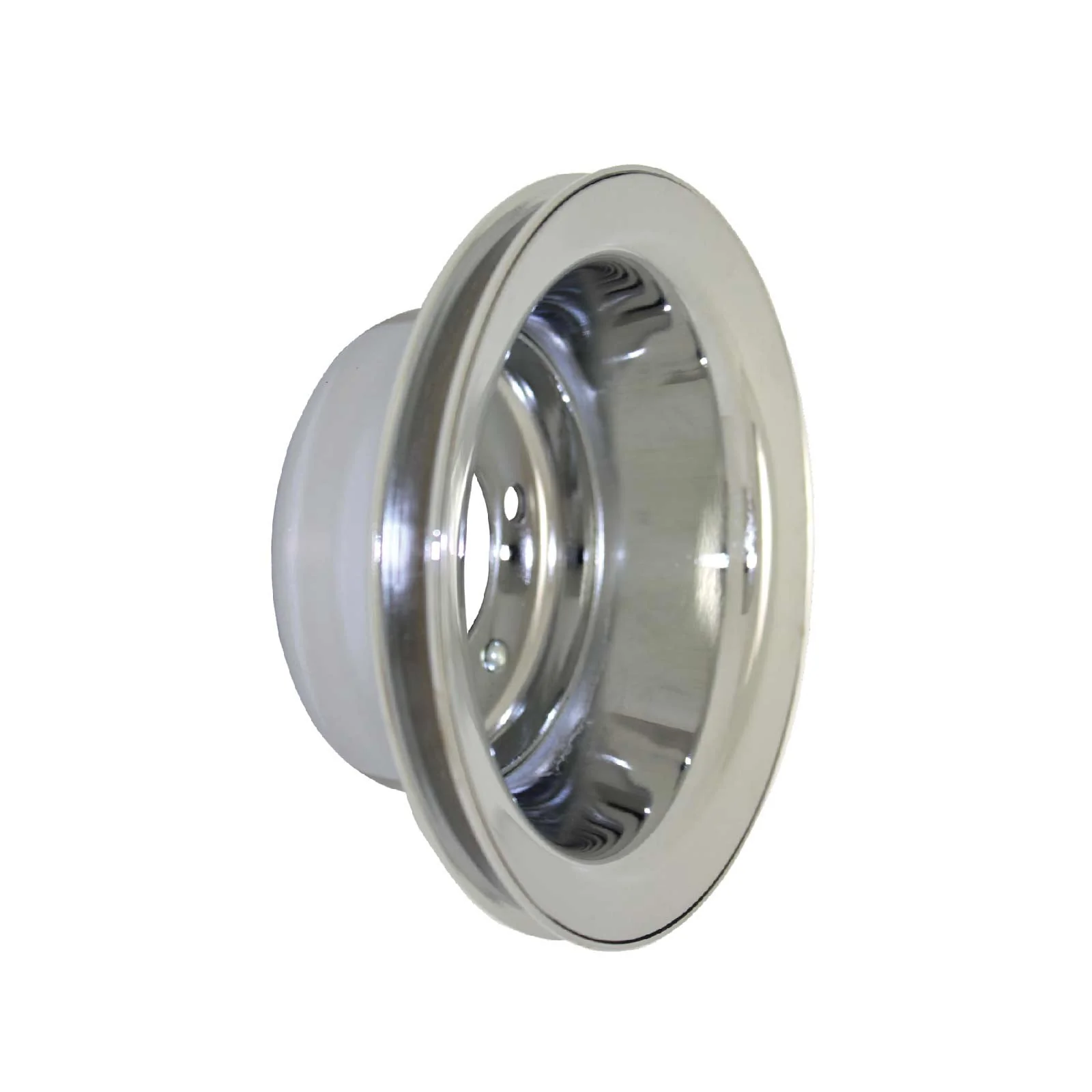Chevy Small Block Long Water Pump Single-Groove Steel Crankshaft Pulley - Chrome