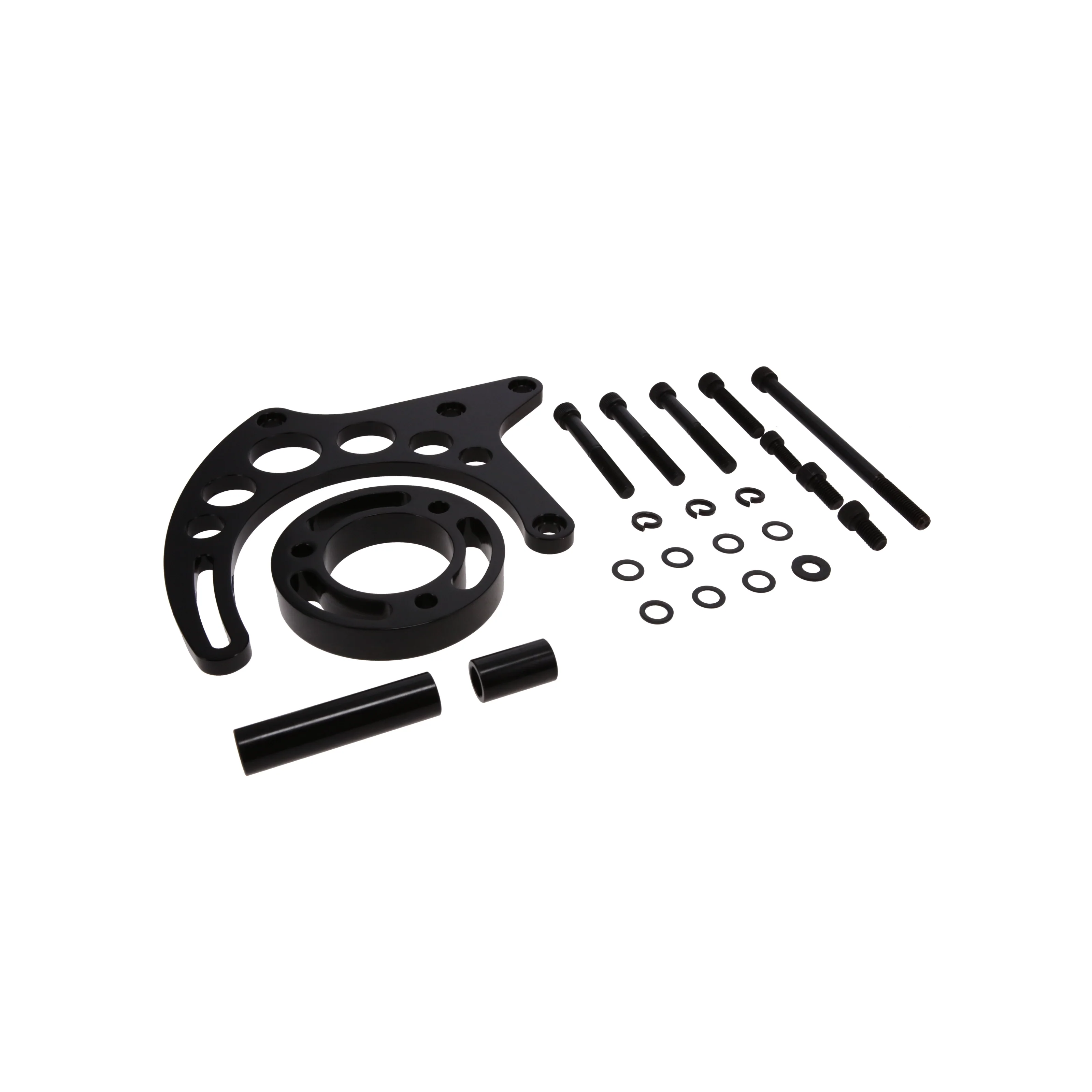 Chevy Small Block Long Water Pump Upgraded Alternator Bracket - Black - Image 2