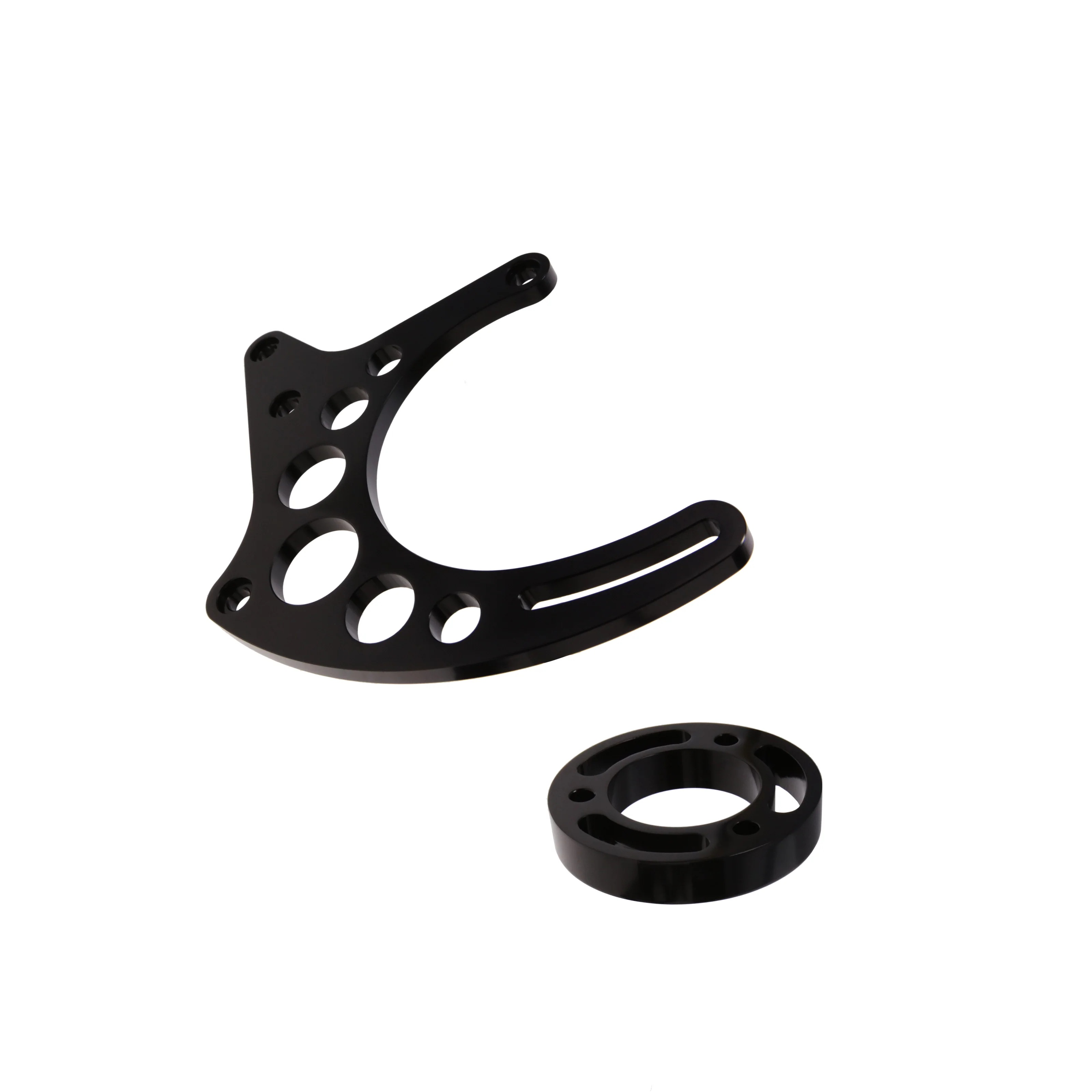 Chevy Small Block Long Water Pump Upgraded Alternator Bracket - Black - Image 3