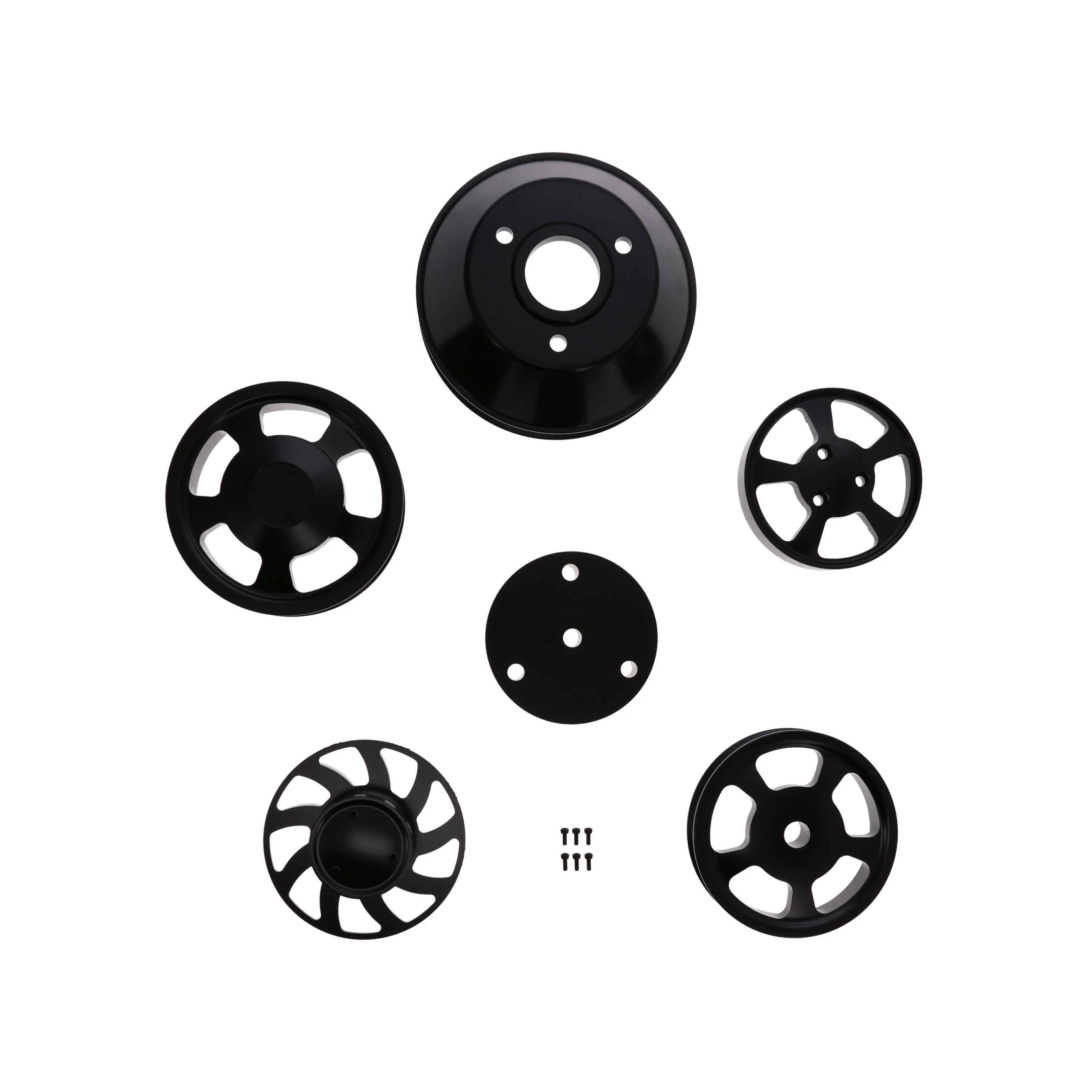 Chevy Small Block Serpentine Front Drive Brackets - Black