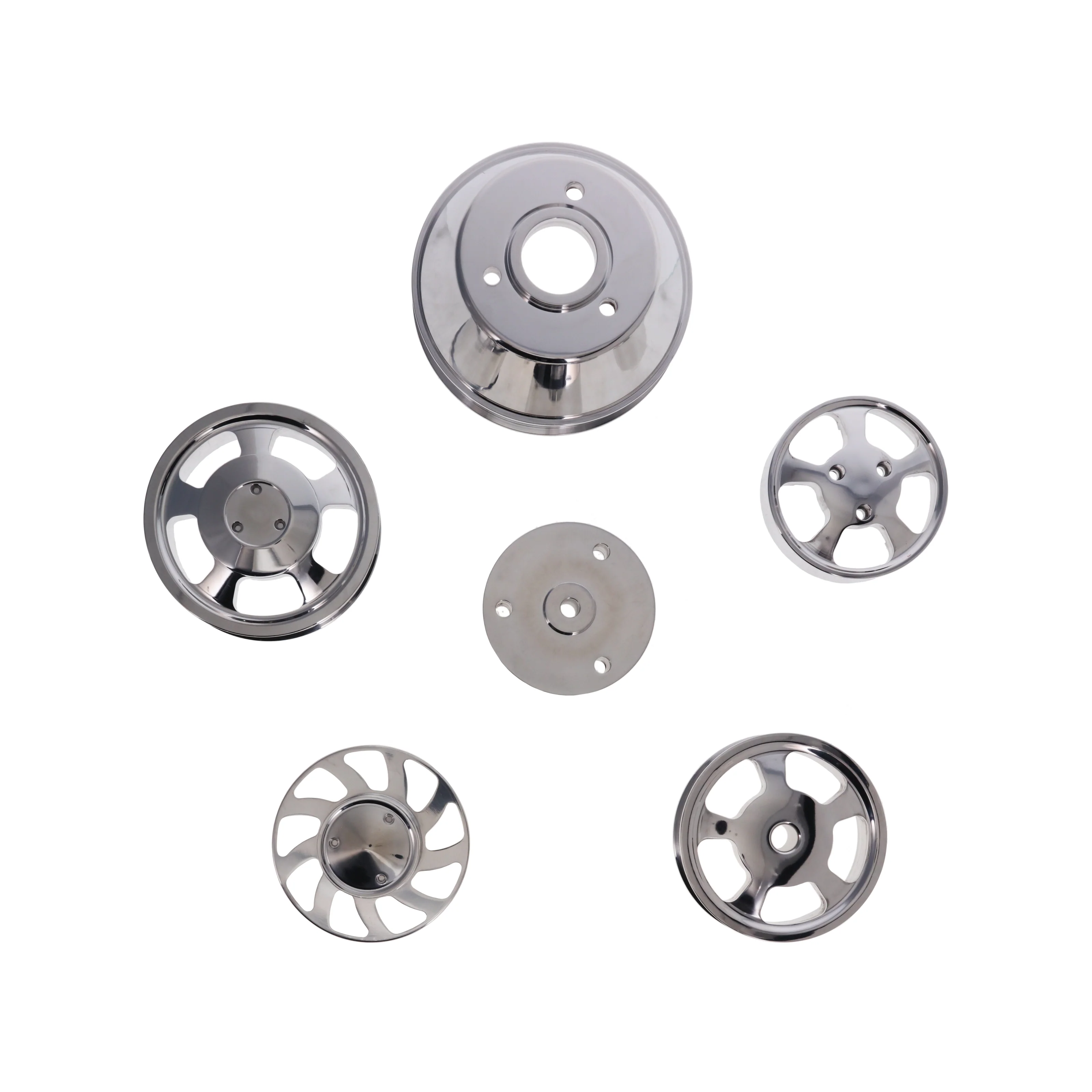 Chevy Small Block Serpentine Front Drive Brackets - Polished