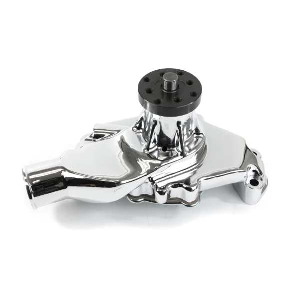 Chevy Small Block Short-Style Reverse Rotation High-Flow Mechanical Water Pump - Chrome - Image 2