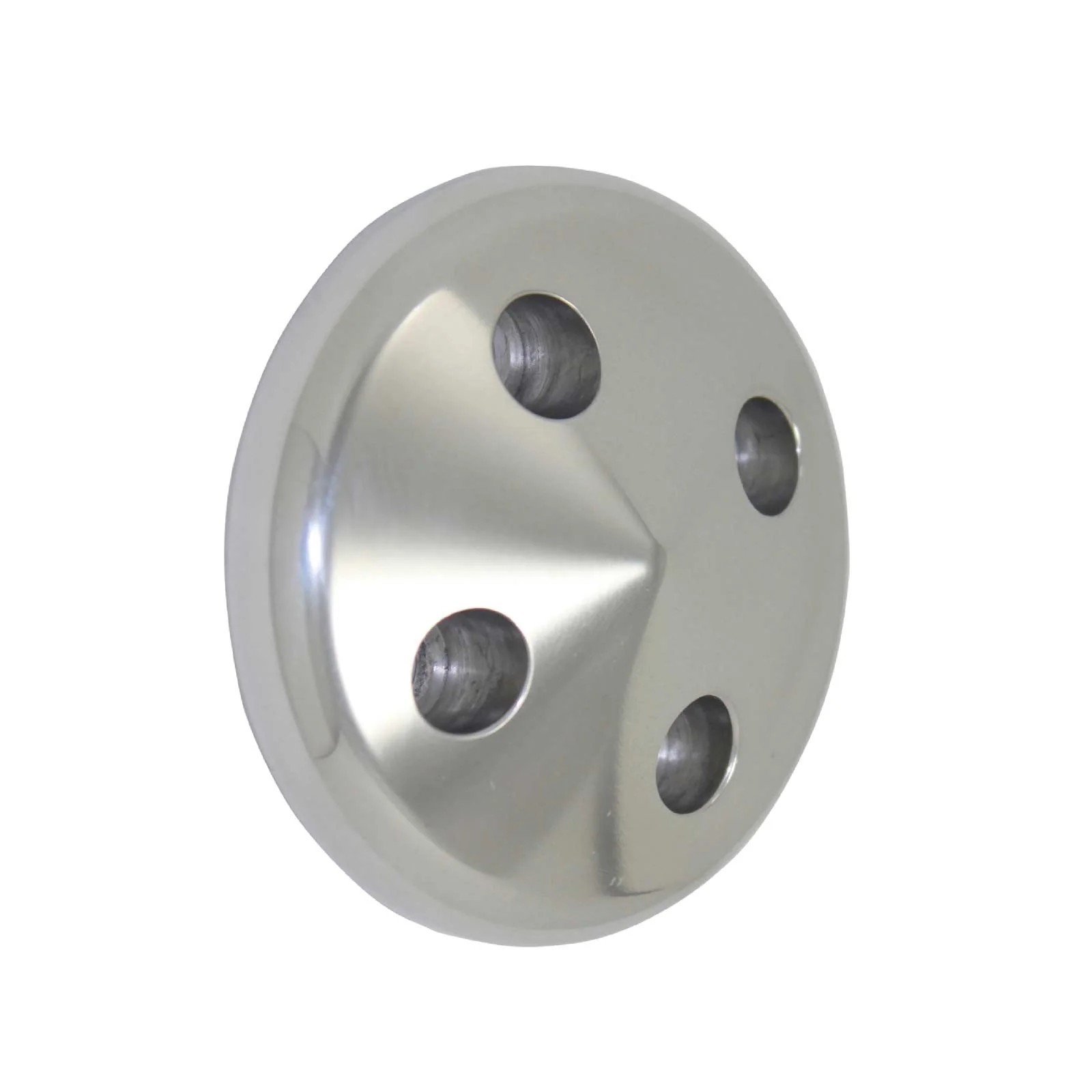 Chevy Small Block Short Water Pump Aluminum Nose Cone Pulley Cover - Satin