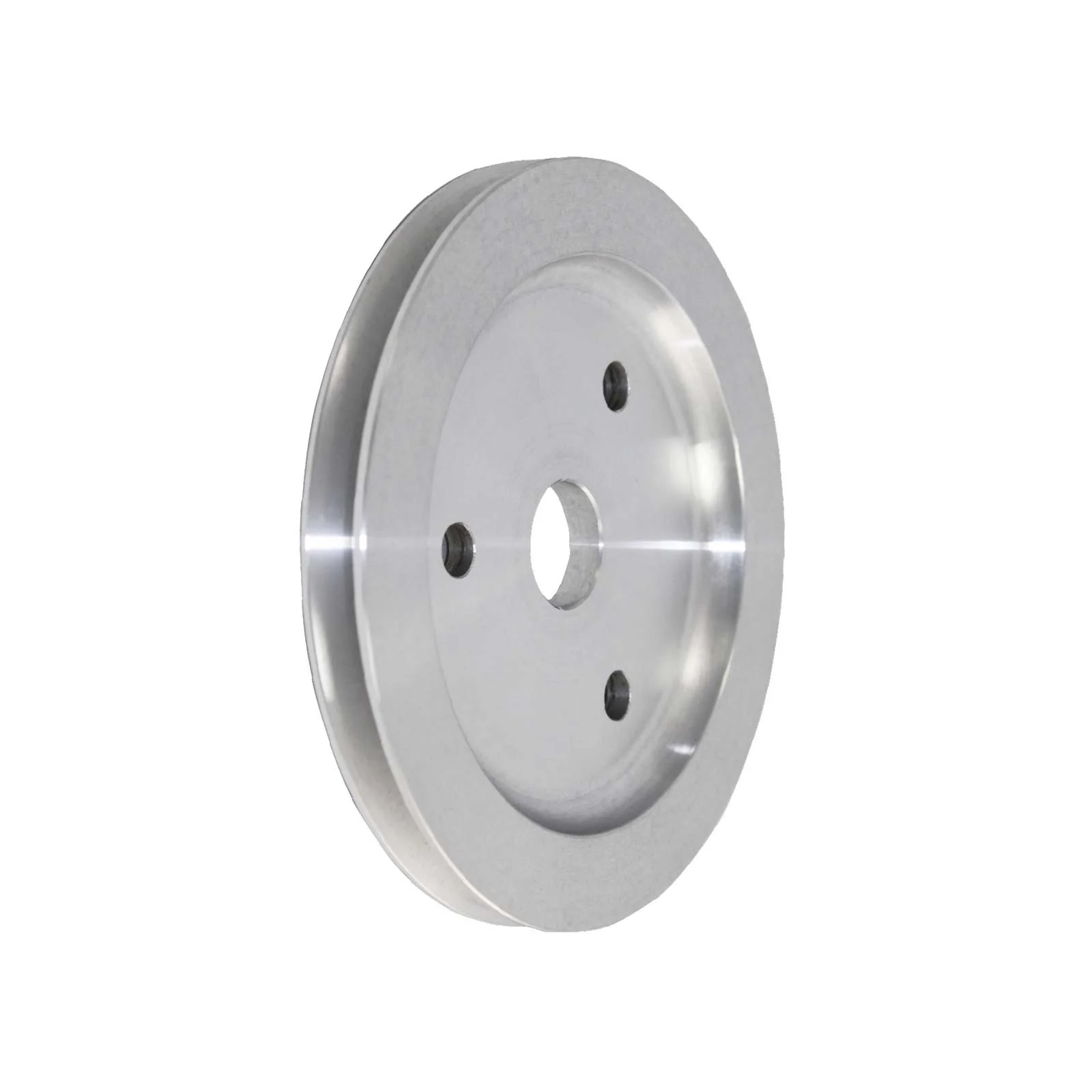 Chevy Small Block Short Water Pump Single-Groove Aluminum Crankshaft Pulley - Satin