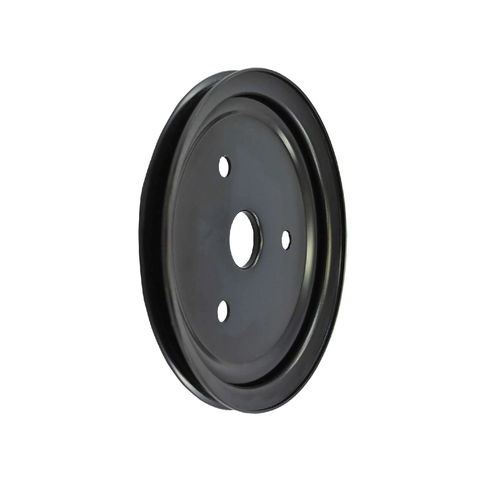 Chevy Small Block Short Water Pump Single-Groove Steel Crankshaft Pulley - Black
