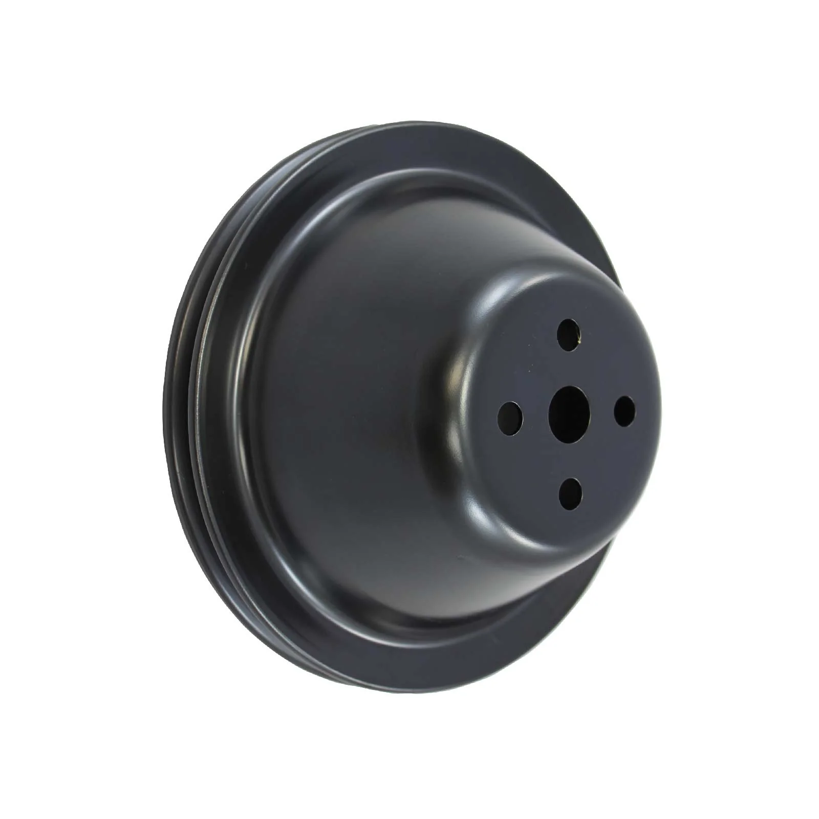 Chevy Small Block Single-Groove Steel Short Water Pump Pulley - Black