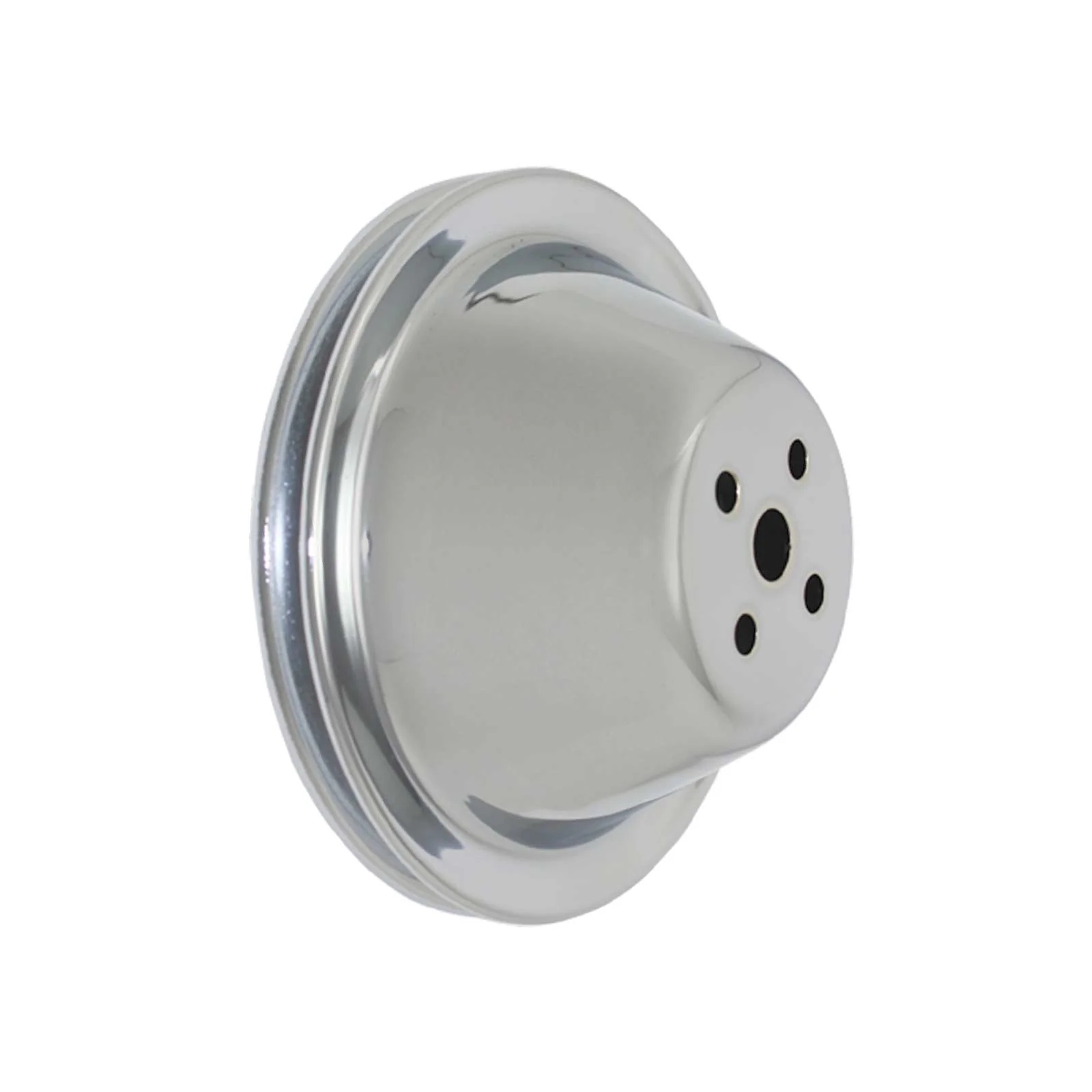 Chevy Small Block Single-Groove Steel Short Water Pump Pulley - Chrome