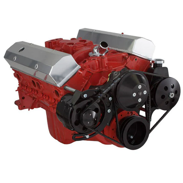 Chevy Small Block V-Belt System - Alternator & Power Steering LWP - Black - Image 3