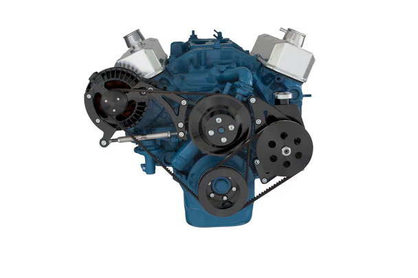 Chrysler Small Block Power Steering & Alternator System (318, 340 & 360) - Black - Image 2
