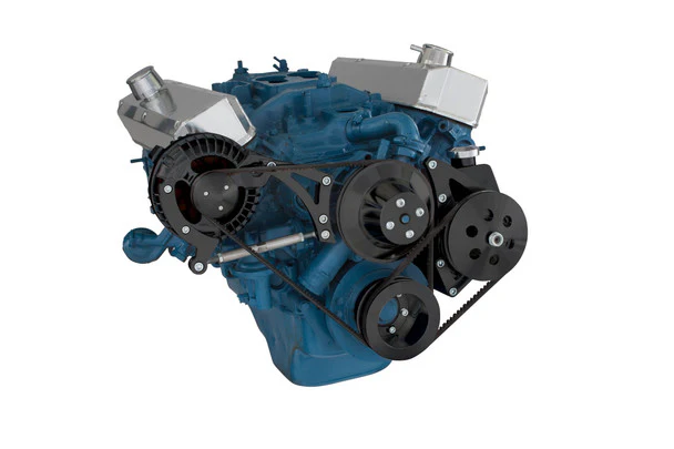 Chrysler Small Block Power Steering & Alternator System (318, 340 & 360) - Black - Image 3