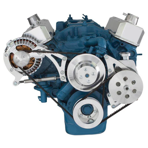 Chrysler Small Block Power Steering & Alternator System (318, 340 & 360) - Polished - Image 2