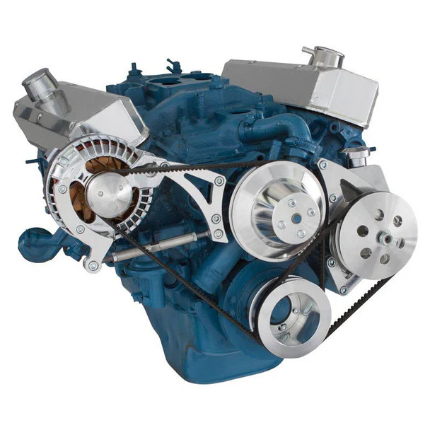 Chrysler Small Block Power Steering & Alternator System (318, 340 & 360) - Polished - Image 3