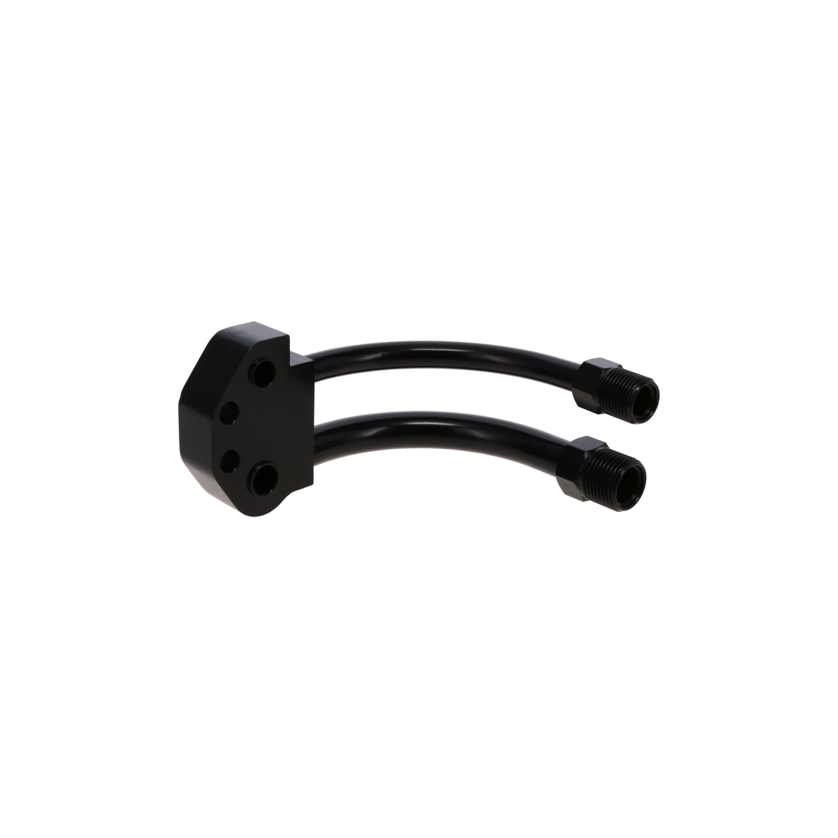 Curved A/C Manifold Fitting for Sanden SD-7 - Black - Image 2