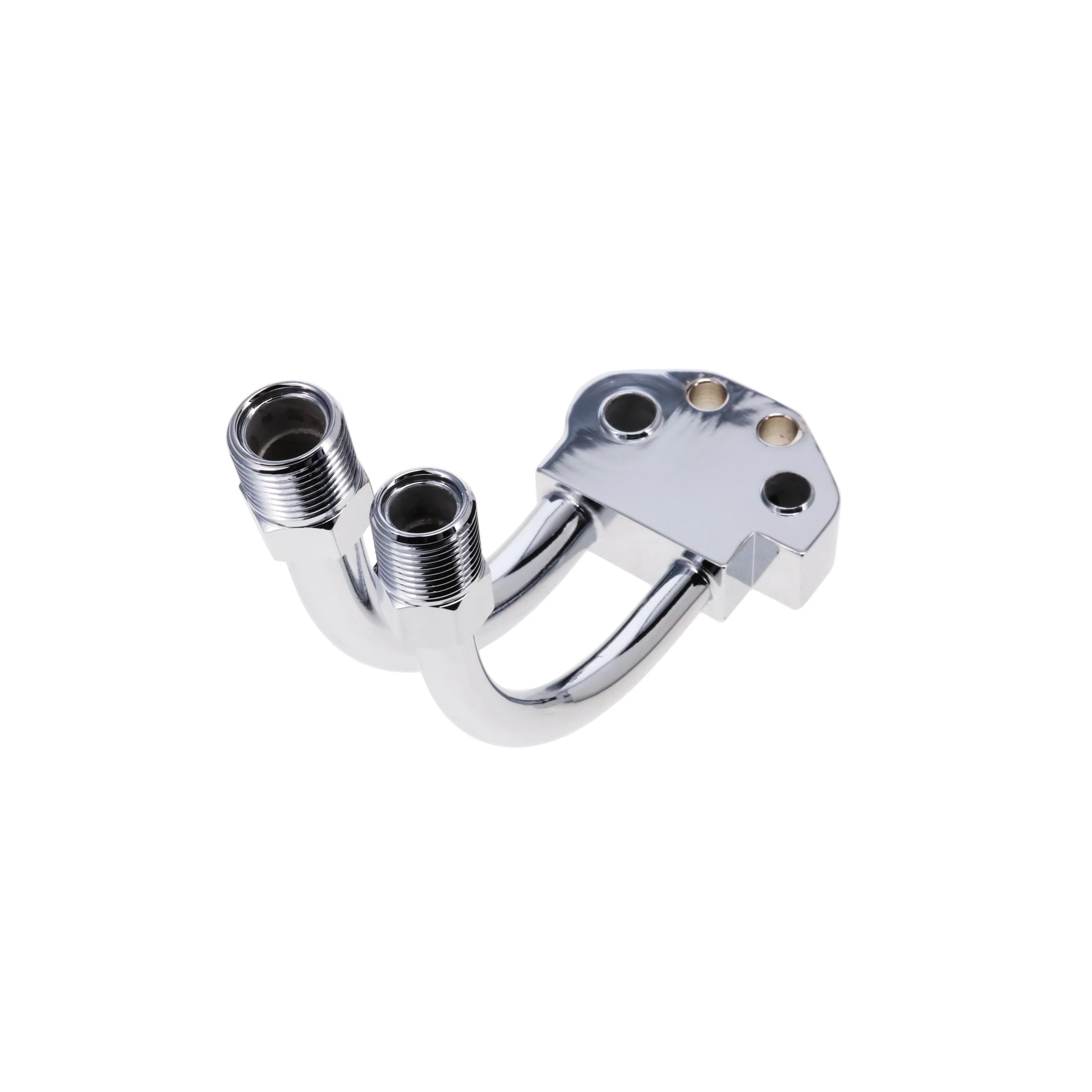 Curved A/C Manifold Fitting for Sanden SD-7 - Chrome - Image 3