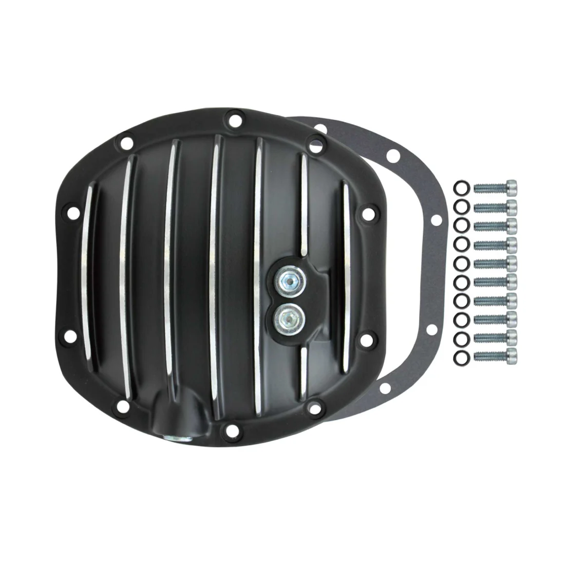 Dana 30 10-Bolt Aluminum Differential Cover Black w/ Gasket & Hardware