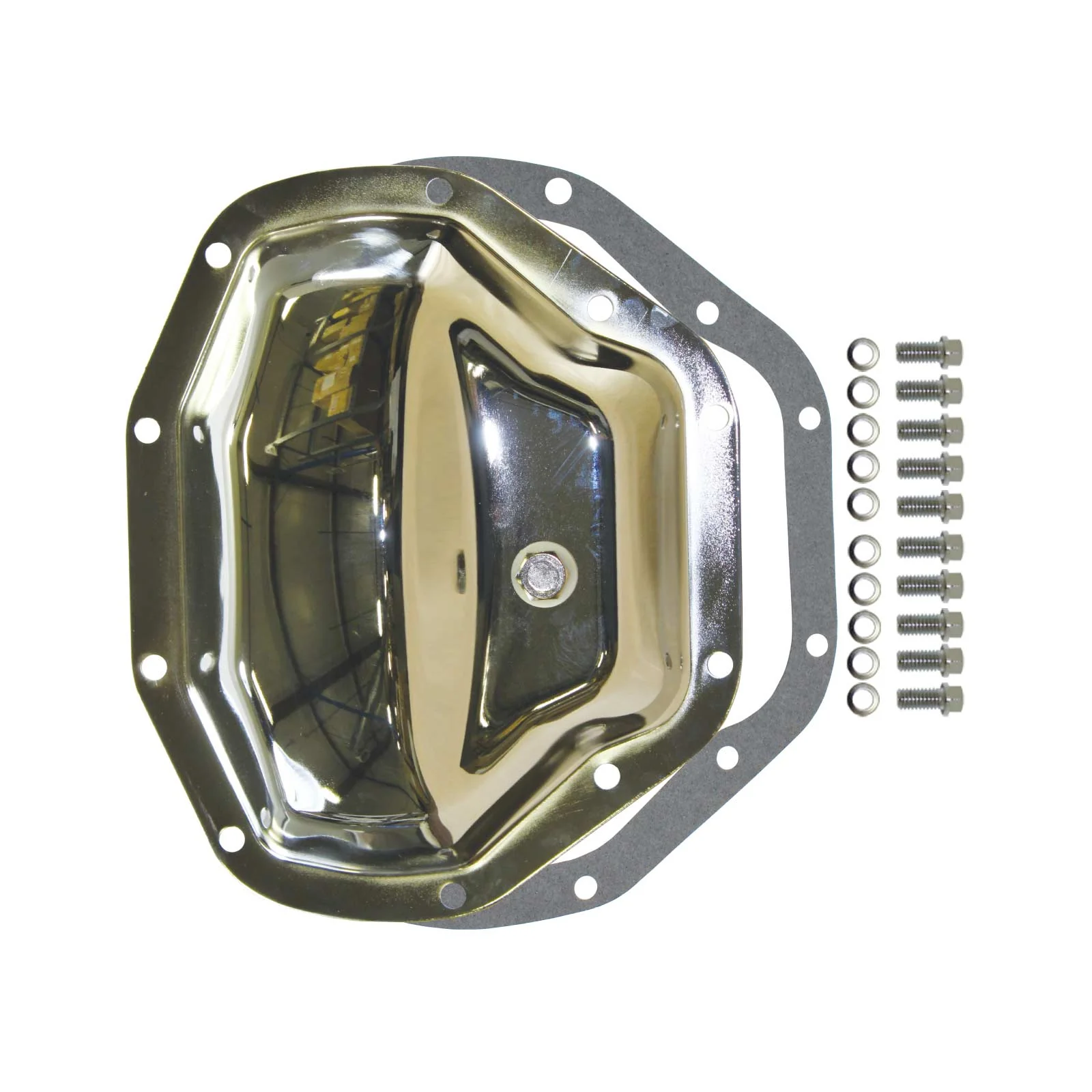 Dana 80 10-Bolt Chrome Steel Differential Cover w/ Gasket & Hardware