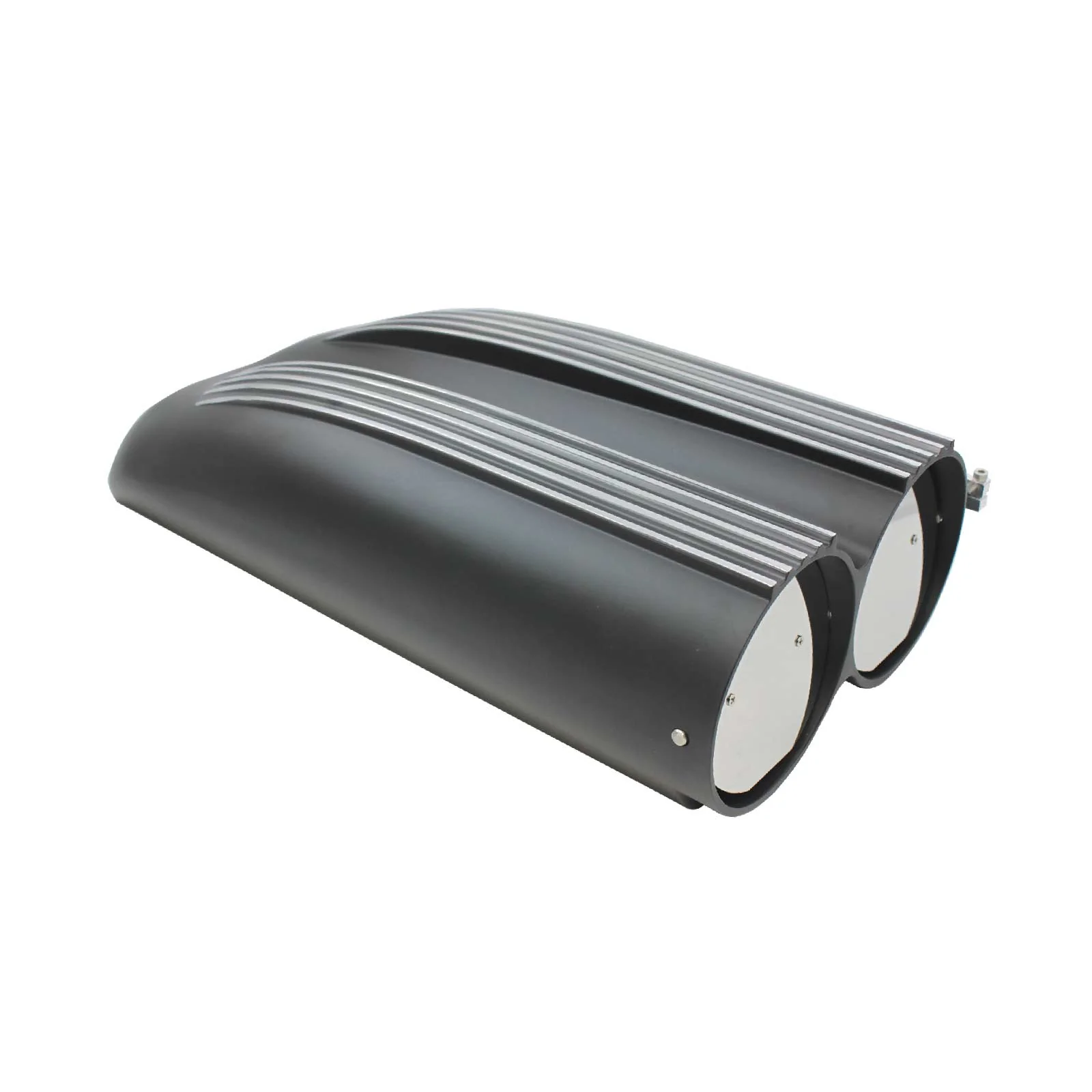 Finned Aluminum Air Cleaner & Hood Scoop Kit - Black - Image 2