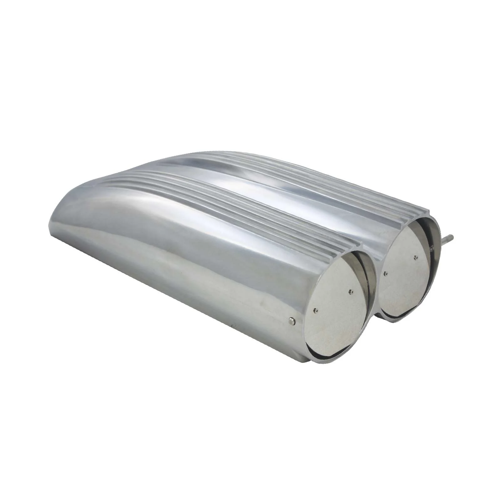 Finned Aluminum Air Cleaner & Hood Scoop Kit - Polished - Image 2