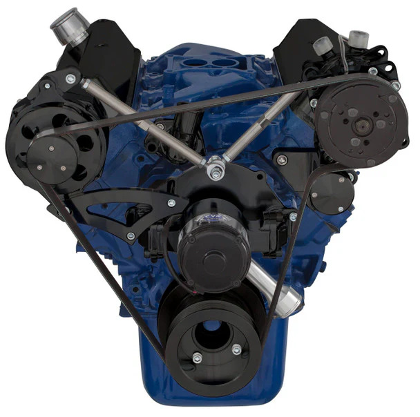 Ford 289-302-351W Serpentine Conversion Kit - Alternator & A/C - Electric Water Pump - Black - Image 2