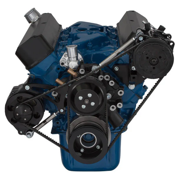 Ford 289-302-351W V-Belt System - AC & Alternator - Black - Image 2