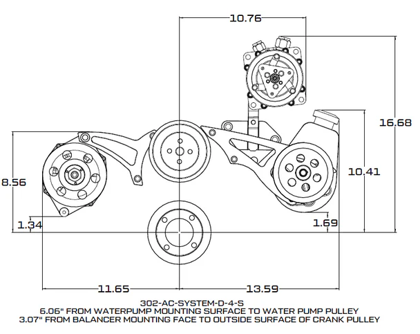 Ford 289-302-351W V-Belt System - AC & Alternator - Black - Image 4