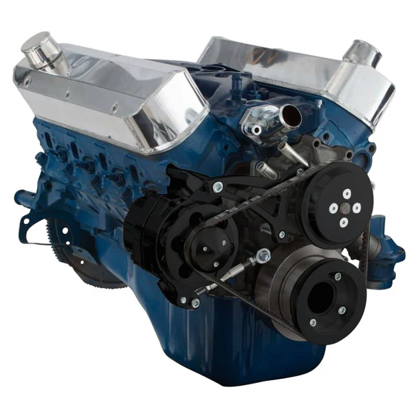 Ford 289-302-351W V-Belt System - Alternator Only, Shorty Water Pump - Black - Image 3