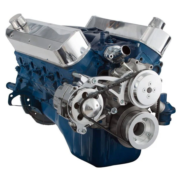 Ford 289-302-351W V-Belt System - Alternator Only, Shorty Water Pump - Polished - Image 3