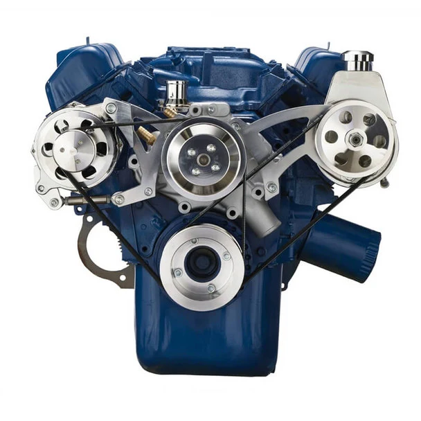 Ford 351C, 351M & 400 Serpentine System - Power Steering & Alternator - Polished - Image 2