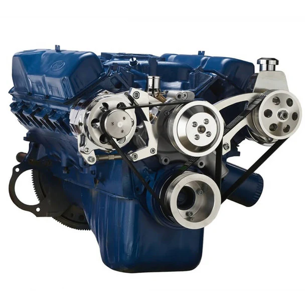 Ford 351C, 351M & 400 Serpentine System - Power Steering & Alternator - Polished - Image 3