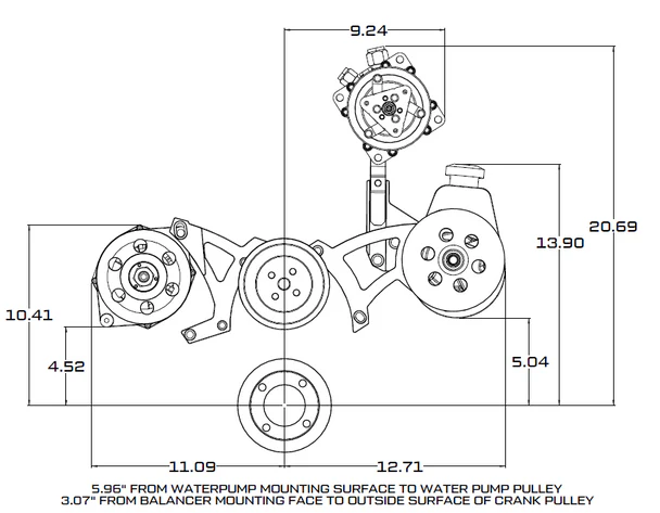 Ford 351C, 351M & 400 V-Belt System - AC, Alternator & Power Steering - Black - Image 3