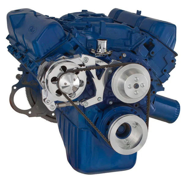 Ford 351C, 351M & 400 V-Belt System - Alternator Only - Polished - Image 3