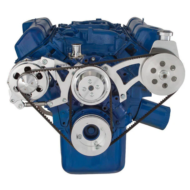Ford 351C, 351M & 400 V-Belt System - Power Steering & Alternator - Polished - Image 2