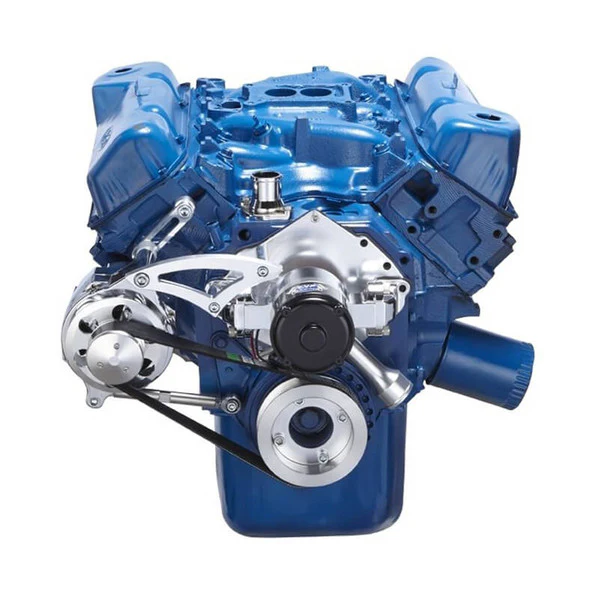 Ford 351C Serpentine System - Alternator Only, Electric Water Pump - Polished - Image 2