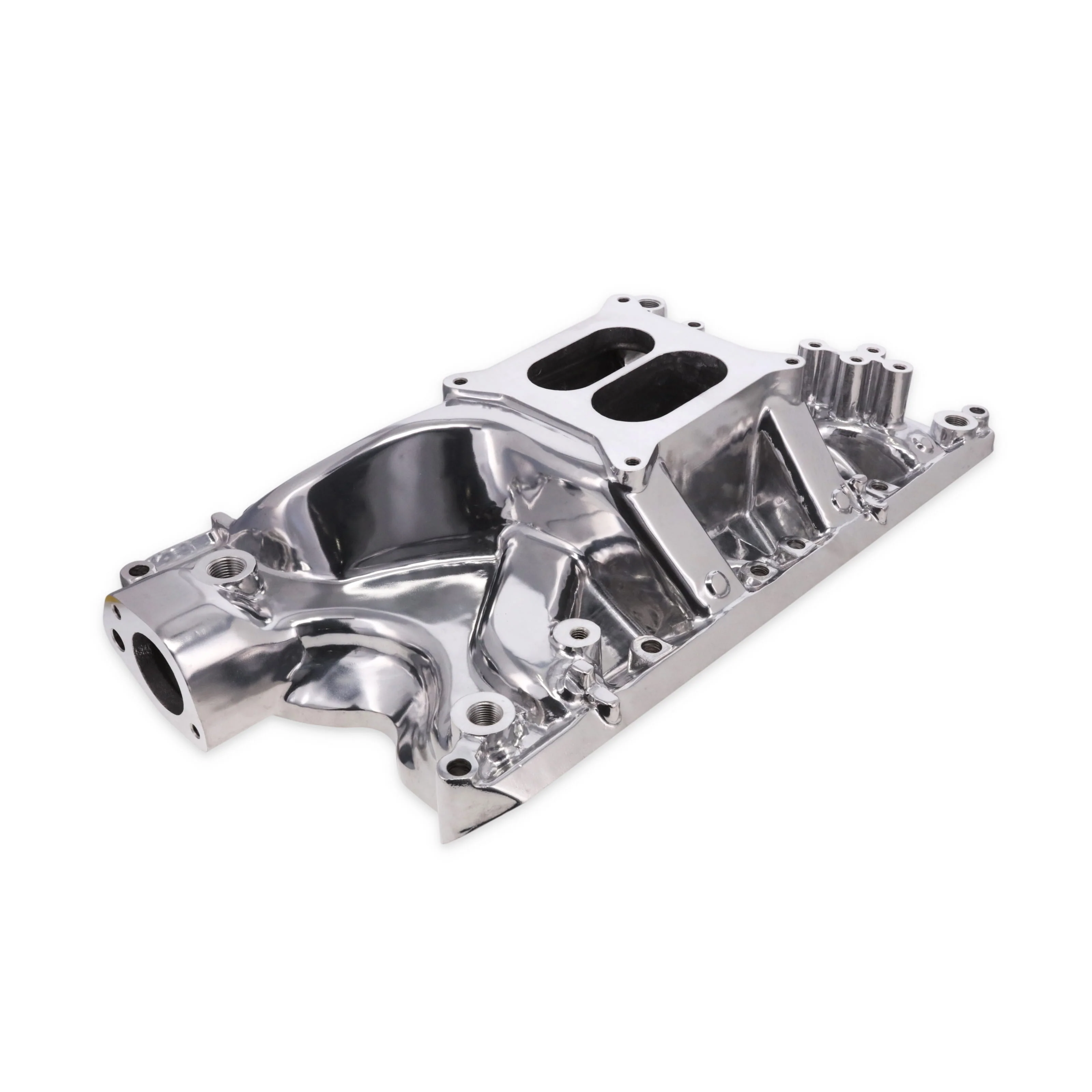 Ford 351W Carbureted Aluminum Dual Plane Intake Manifold - Polished