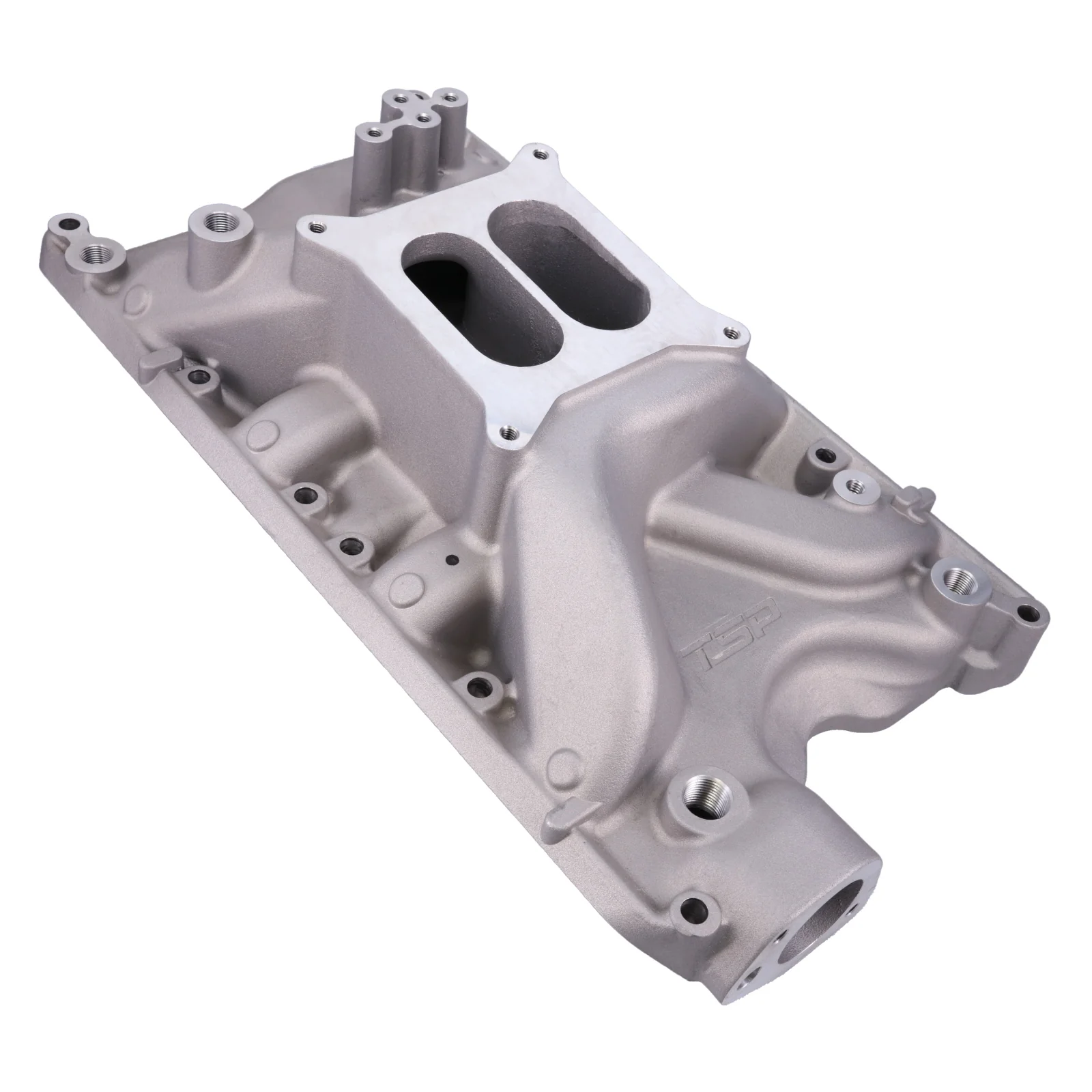 Ford 351W Carbureted Aluminum Dual Plane Intake Manifold - Satin - Image 2