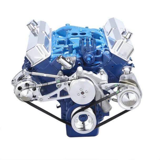 Ford 390 Serpentine System - Power Steering & Alternator - Polished - Image 2