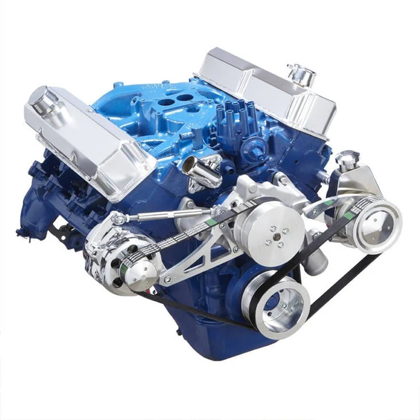 Ford 390 Serpentine System - Power Steering & Alternator - Polished - Image 3