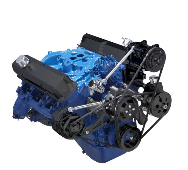Ford 390 V-Belt System - AC, Alternator & Power Steering - Saginaw Pump - Black - Image 2