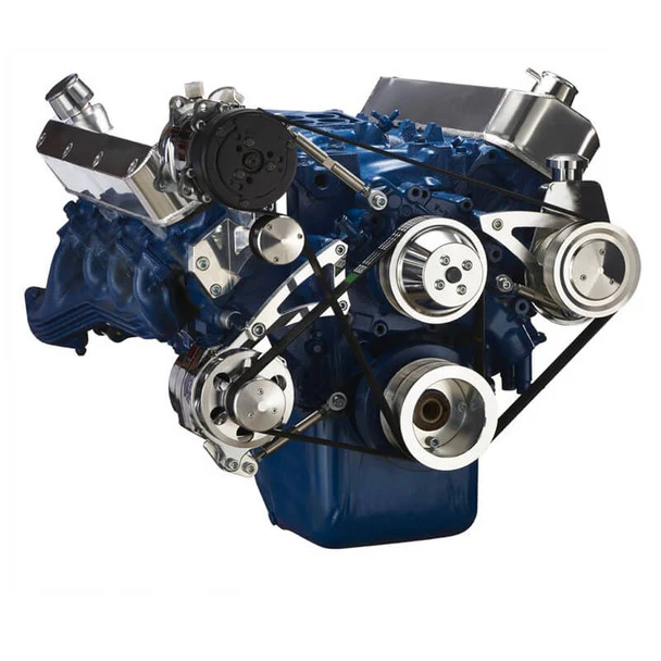 Ford 460 Serpentine System - AC, Alternator & Power Steering - Polished - Image 3