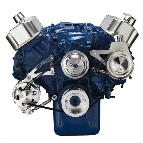 Ford 460 Serpentine System - Power Steering & Alternator - Polished - Image 2