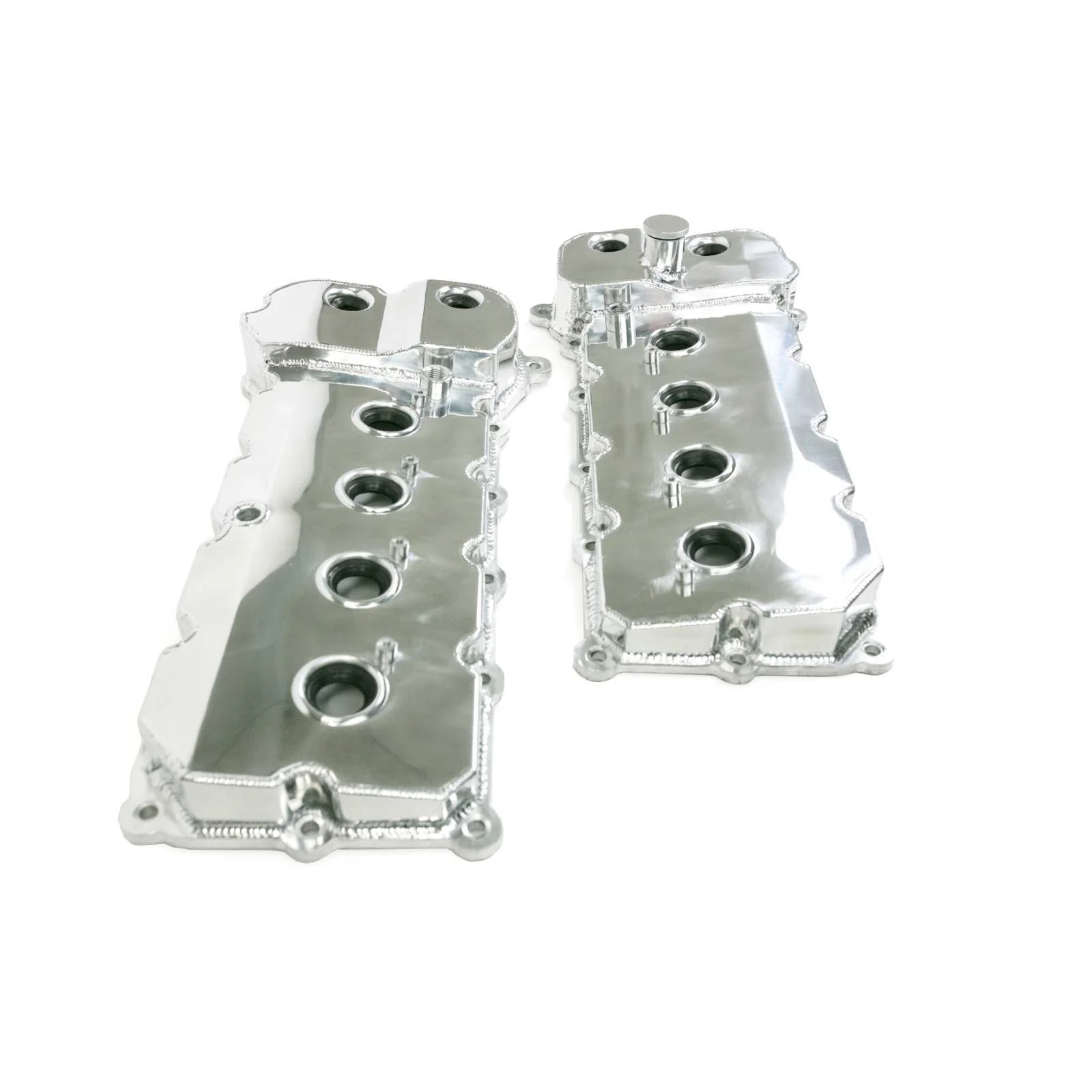 Ford 5.0 L Coyote Fabricated Aluminum Valve Covers with Dipstick - Polished - Image 3