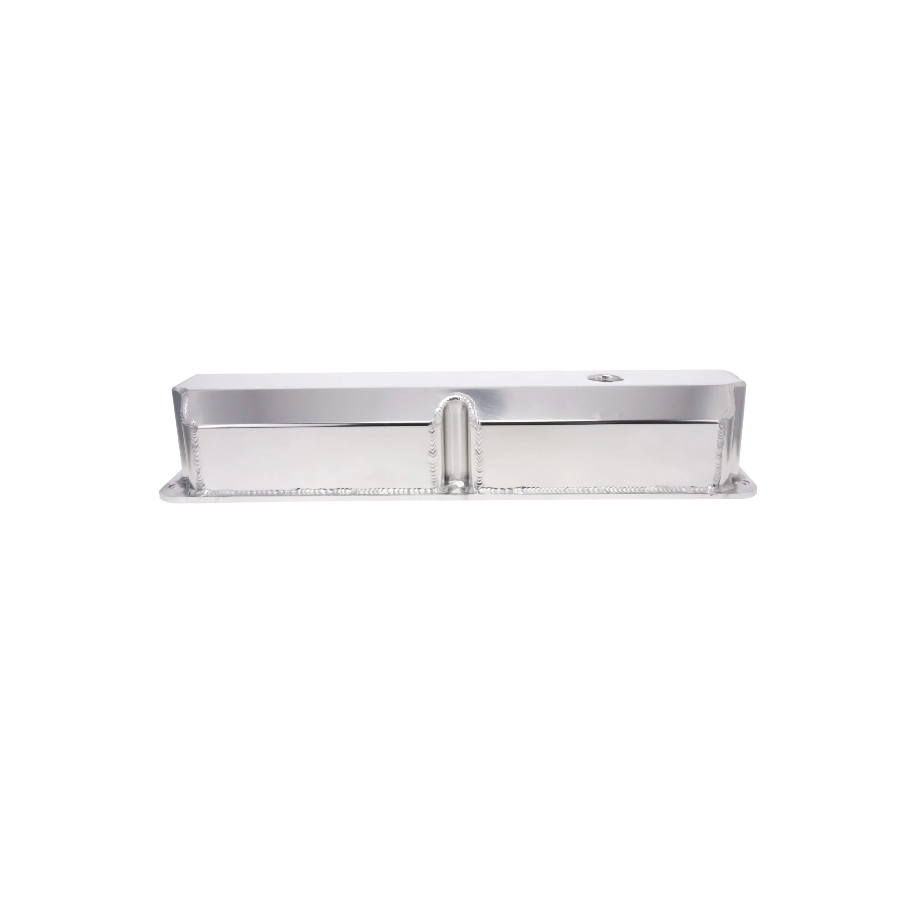 Ford FE Big Block Short Bolt Fabricated Aluminum Valve Covers with Breather Holes - Clear Anodized - Image 3
