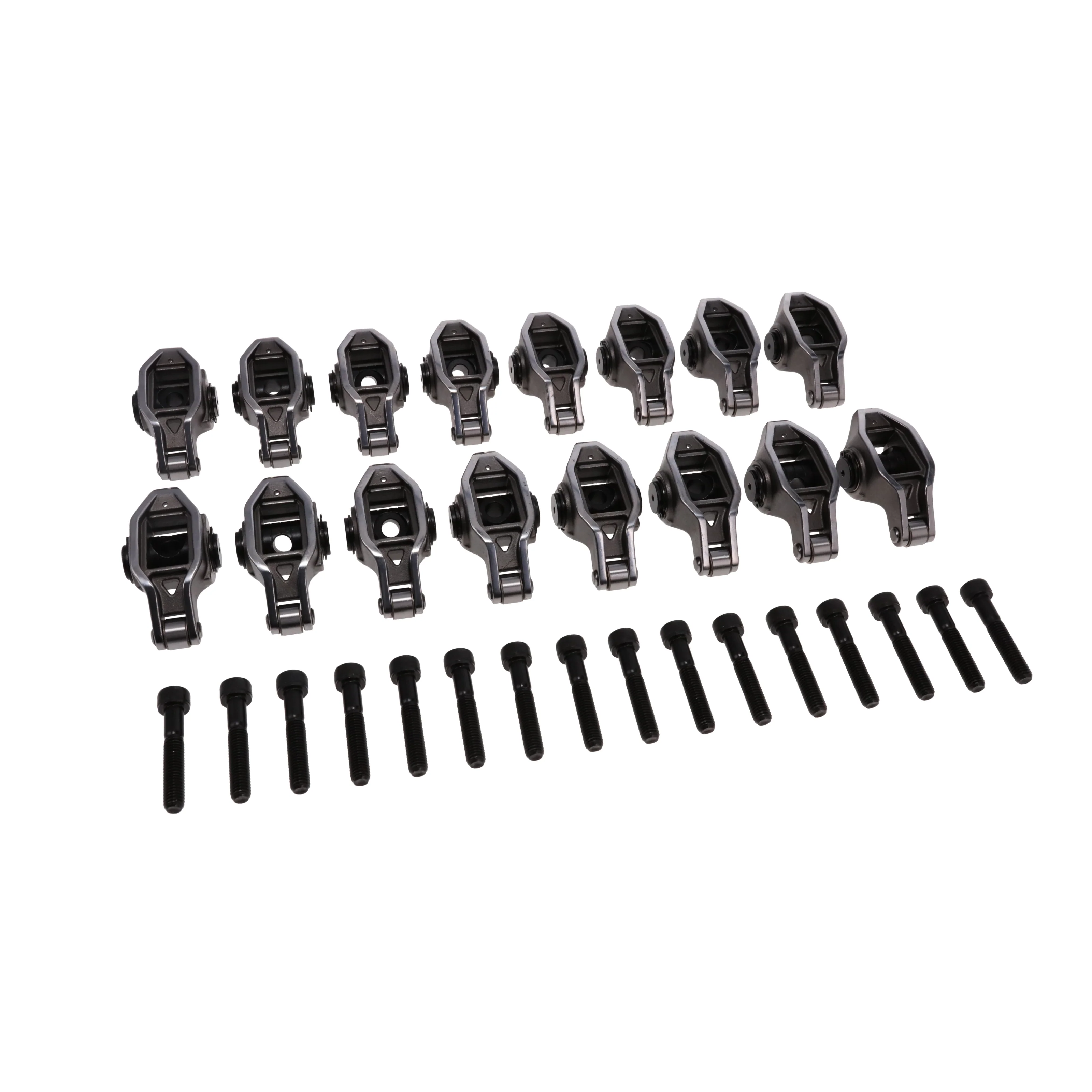 Ford Godzilla Pro Series Cast Steel Rocker Arms, 1.8 Ratio, Needle Bearing Trunnion, Needle Bearing Tip