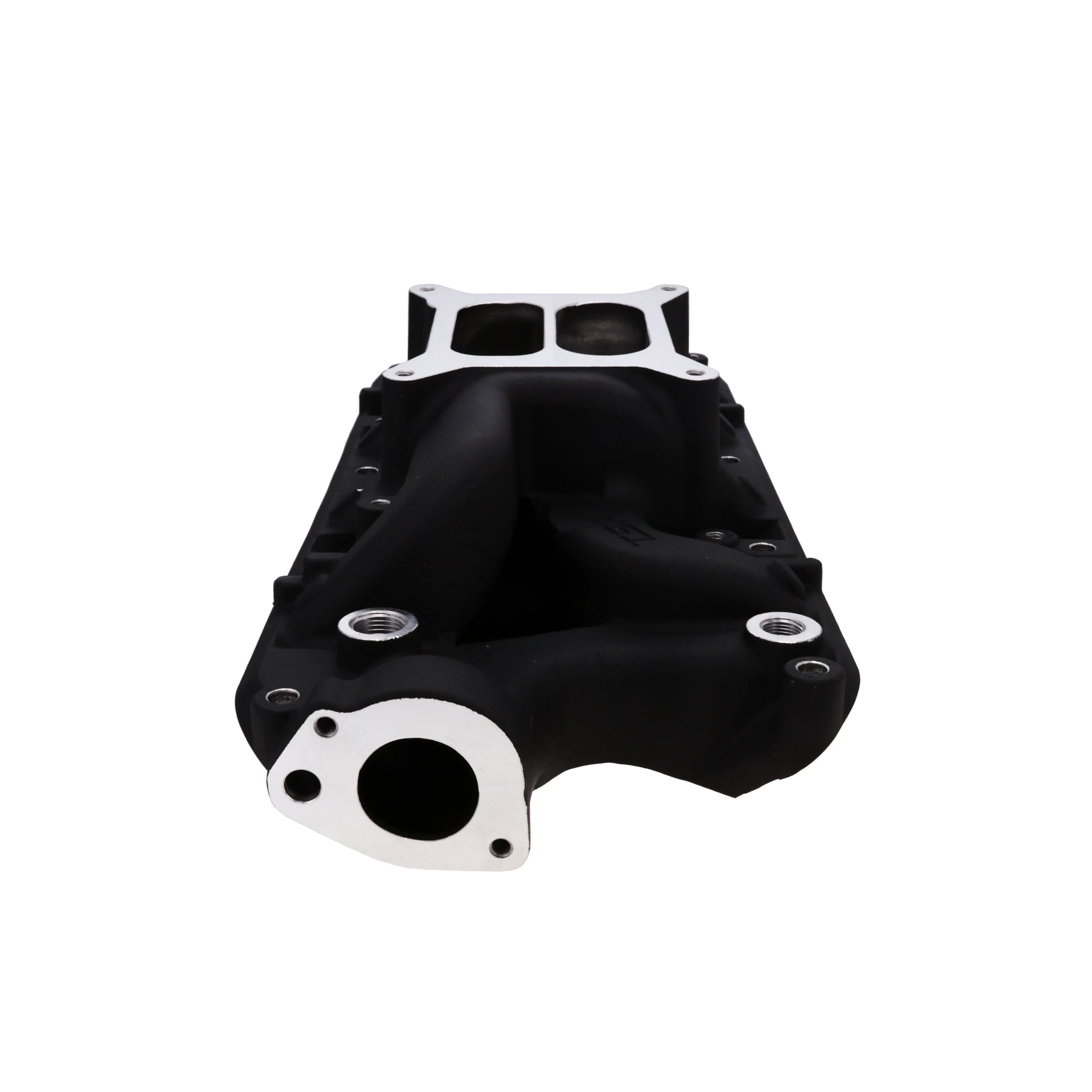 Ford Small Block Carbureted Aluminum Dual Plane Air Gap Intake Manifold - Black - Image 2