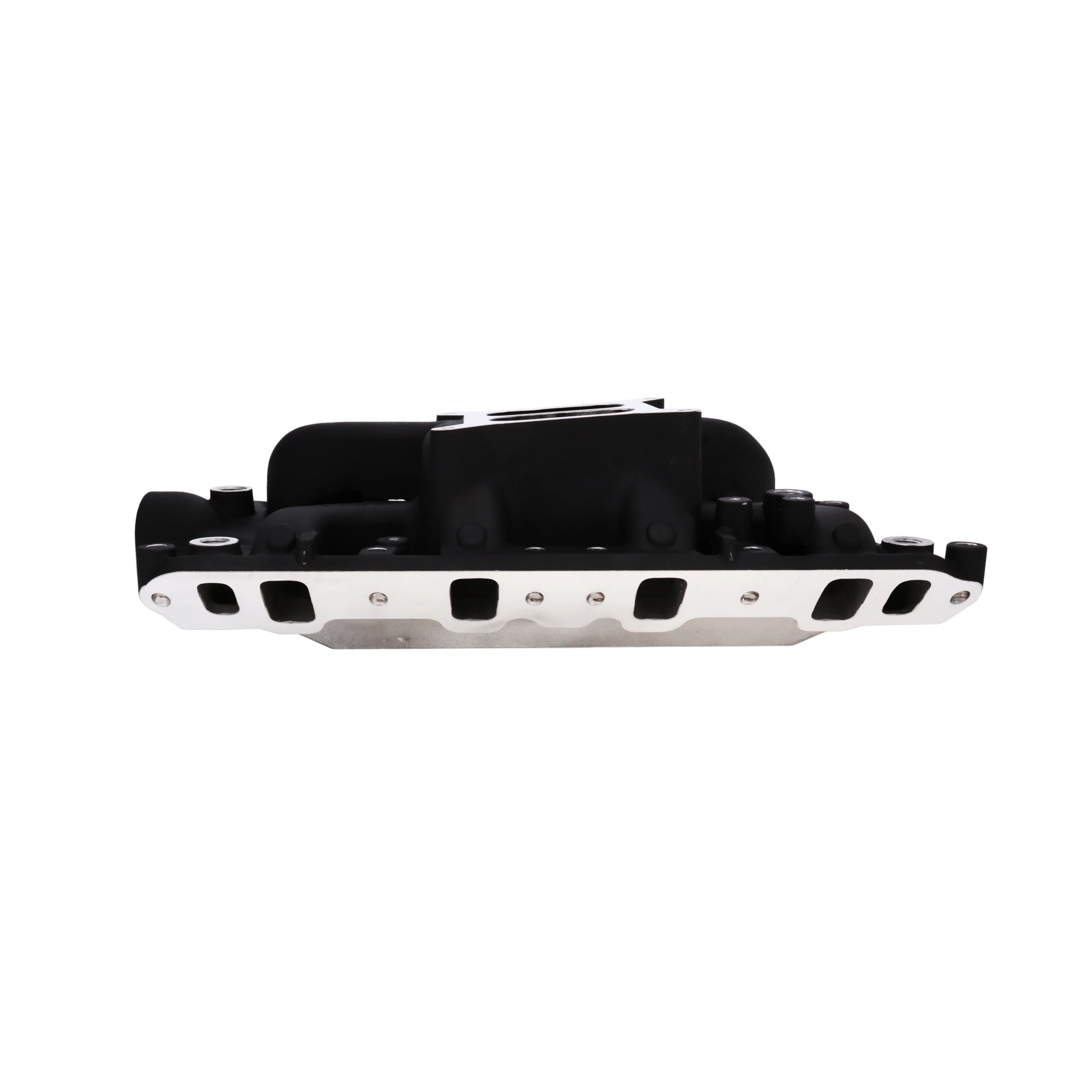 Ford Small Block Carbureted Aluminum Dual Plane Air Gap Intake Manifold - Black - Image 4