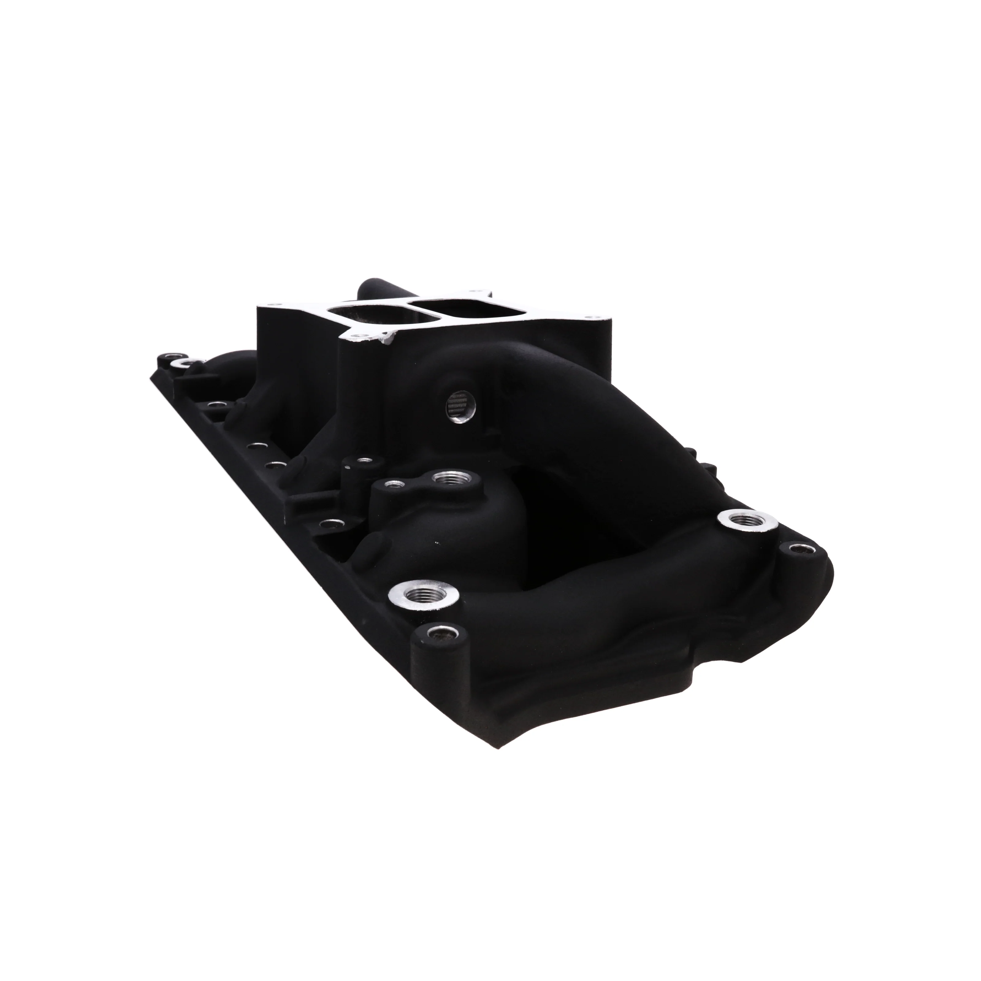 Ford Small Block Carbureted Aluminum Dual Plane Air Gap Intake Manifold - Black - Image 5