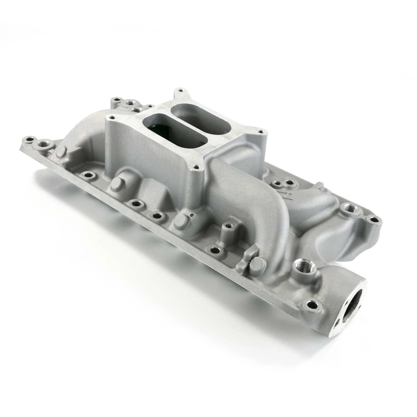 Ford Small Block Carbureted Aluminum Dual Plane Intake Manifold - Satin