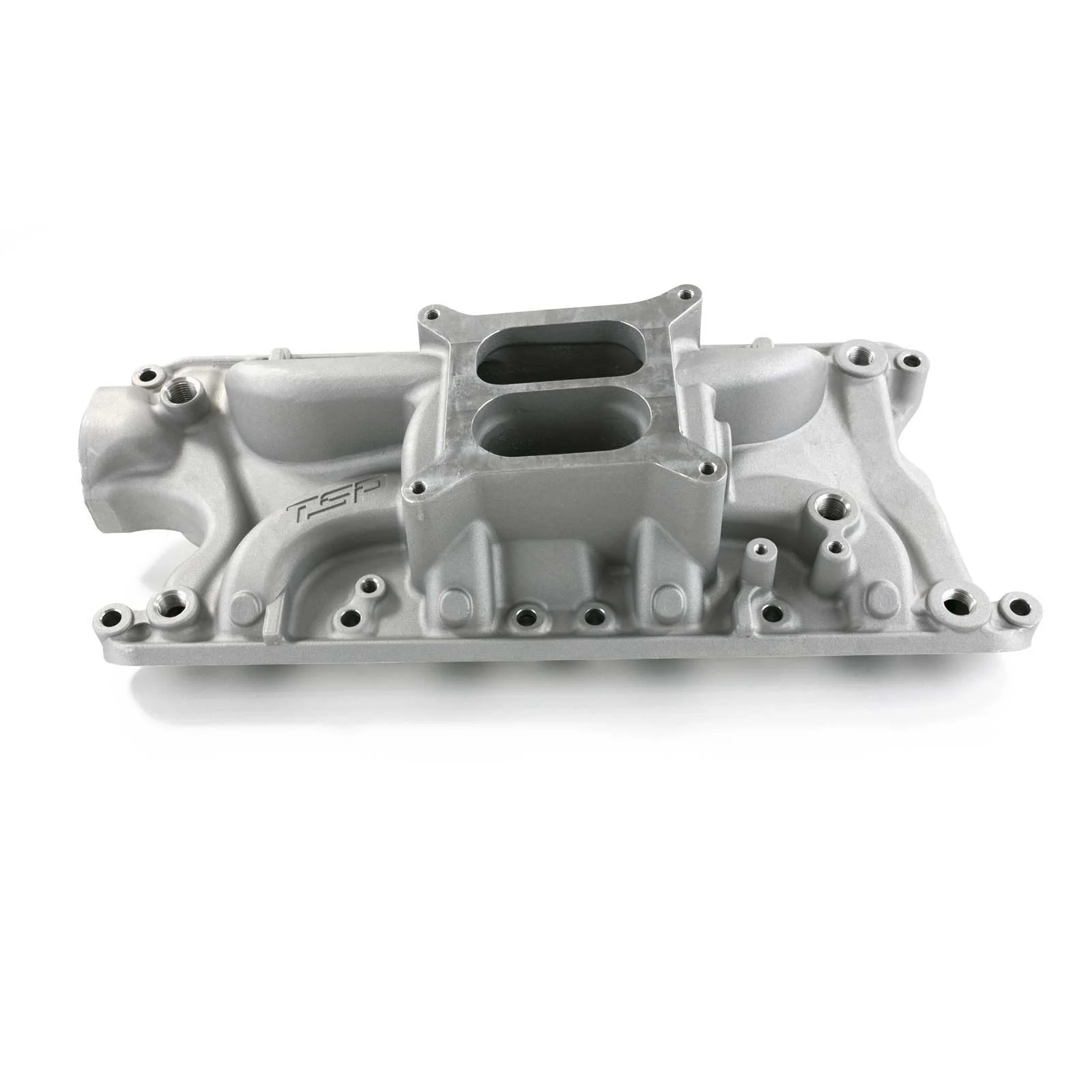Ford Small Block Carbureted Aluminum Dual Plane Intake Manifold - Satin - Image 2